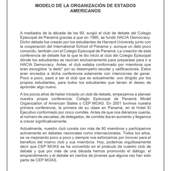MODELO DE LA ORGANIZACION DE ESTADOS AMERICANOS